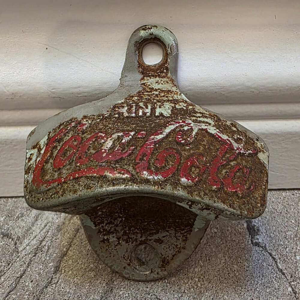 Vintage STARR "X" Wall Mount COCA-COLA Bottle Cap Opener U.S.A. 1925 Brown Co #1